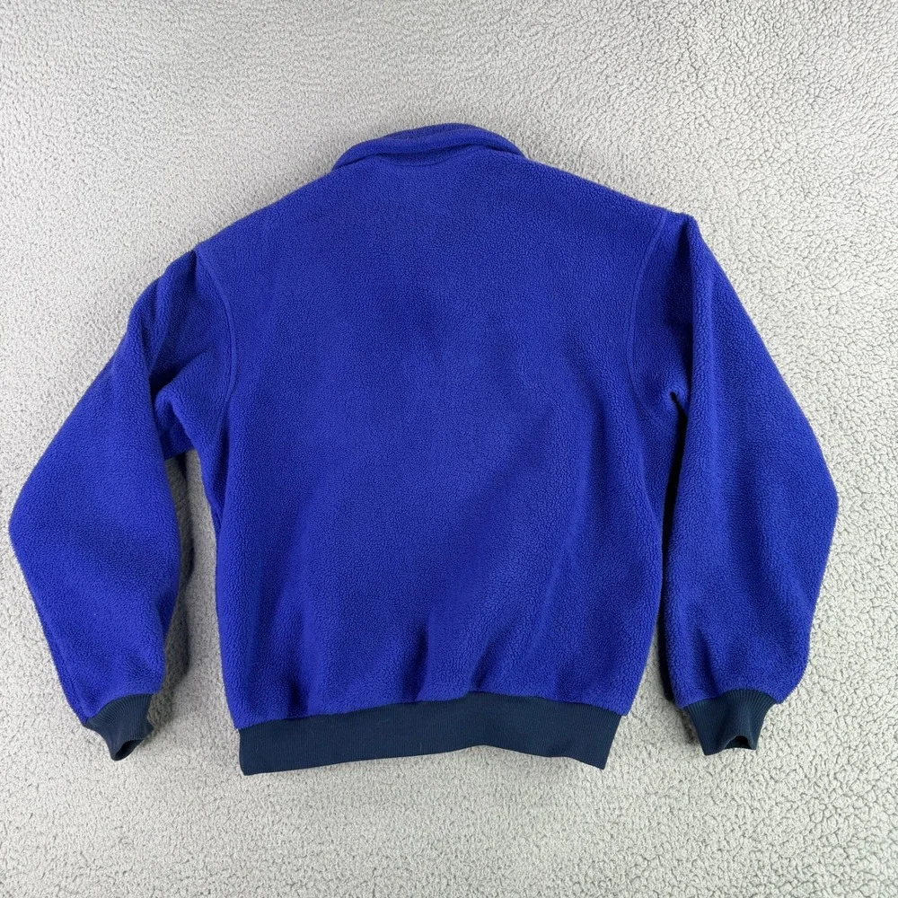 Vintage 1980s Patagonia Synchilla Half Zip Fleece Jacket Mens M Cobalt Ribbed